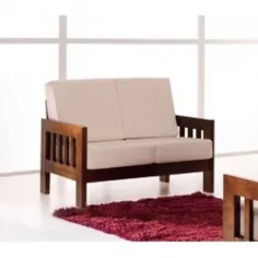 Sofá Provenzal actual de dos plazas en madera vista 2