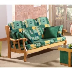 Sofá Provenzal tres plazas madera vista