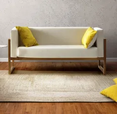 Sofá moderno dos plazas madera vista