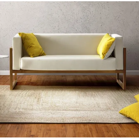 Sofá moderno dos plazas madera vista