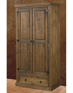 ARMARIO RUSTICO 2P MADERA MACIZA NOGAL OSCURO