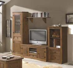 Salón rústico madera maciza 250 NOGAL OSCURO