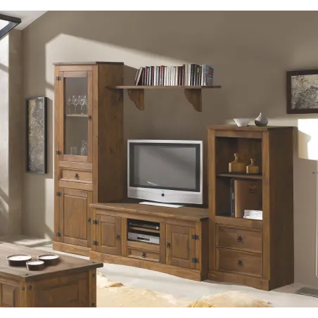 Salón rústico madera maciza 250 NOGAL OSCURO