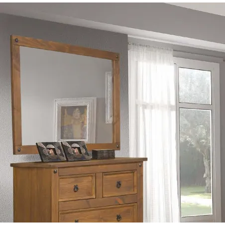 ESPEJO RUSTICO MADERA MACIZA