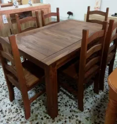 Conjunto de comedor con mesa fija