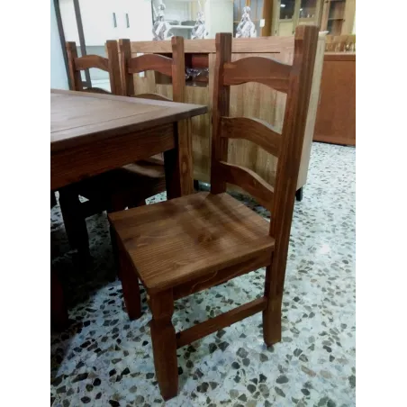 Silla rústica madera maciza NOGAL OSCURO