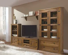 MUEBLE DE SALÓN MADERA MACIZA RÚSTICO