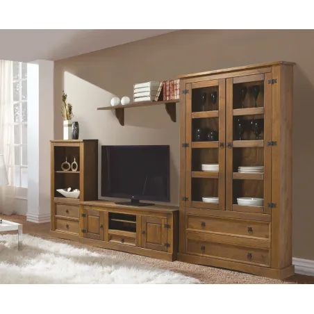 MUEBLE DE SALÓN MADERA MACIZA RÚSTICO