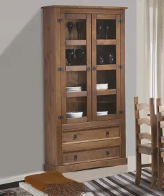 VITRINA MADERA MACIZA RÚSTICA