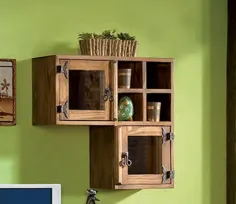 ESTANTERIA PARED RUSTICA MEXICANO TRES HUECOS