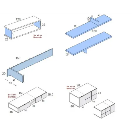 Salón Class 240 cm. en Mueblesguadalhorce.es