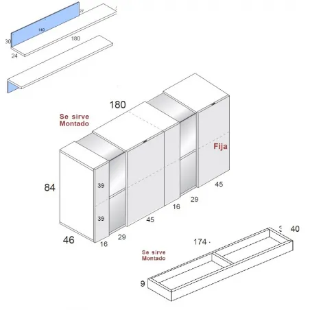Aparador Class 180 cm. en Mueblesguadalhorce.es