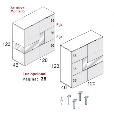 Vitrina horizontal de diseño en Mueblesguadalhorce.es