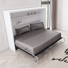 Cama horizontal Space king size estantes interiores