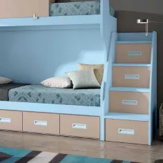 ESCALERA DE CAJONES JUVENIL CON GUIA METALICA 2