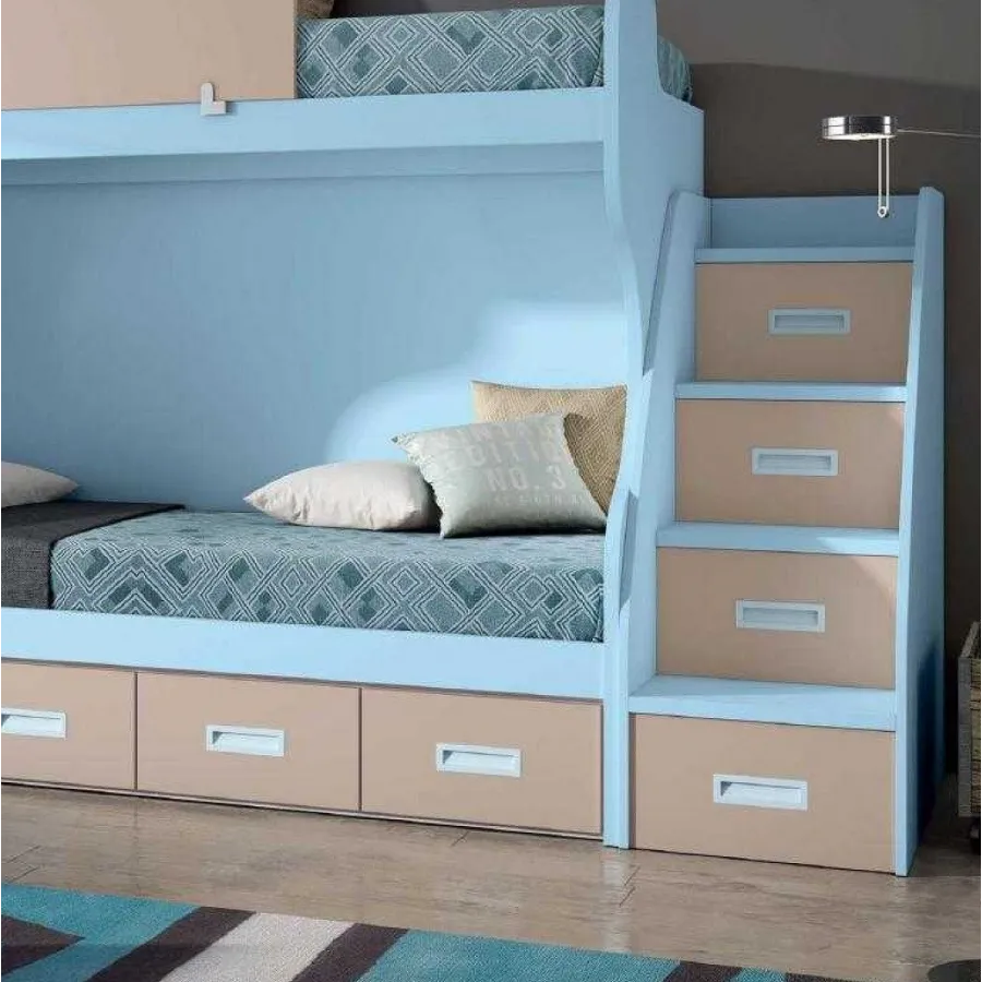 ESCALERA DE CAJONES JUVENIL CON GUIA METALICA