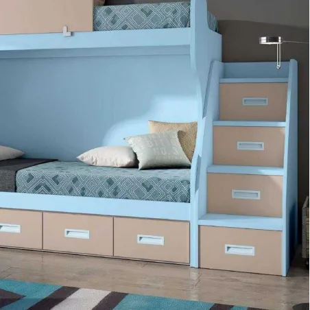 ESCALERA DE CAJONES JUVENIL CON GUIA METALICA