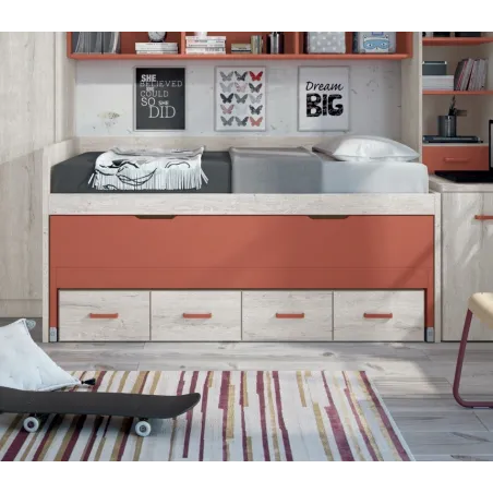 COMPACTO DOS CAMAS 90X190 CON CAJONES