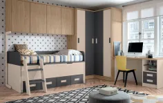 COMPOSICIÓN JUVENIL ARMARIO CORREDERA ESQUINA