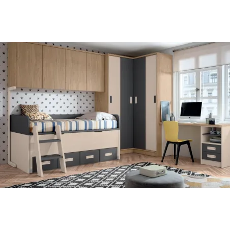 COMPOSICIÓN JUVENIL ARMARIO CORREDERA ESQUINA