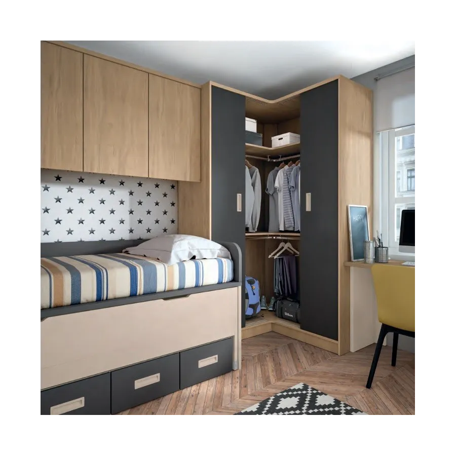 COMPOSICIÓN JUVENIL ARMARIO CORREDERA ESQUINA