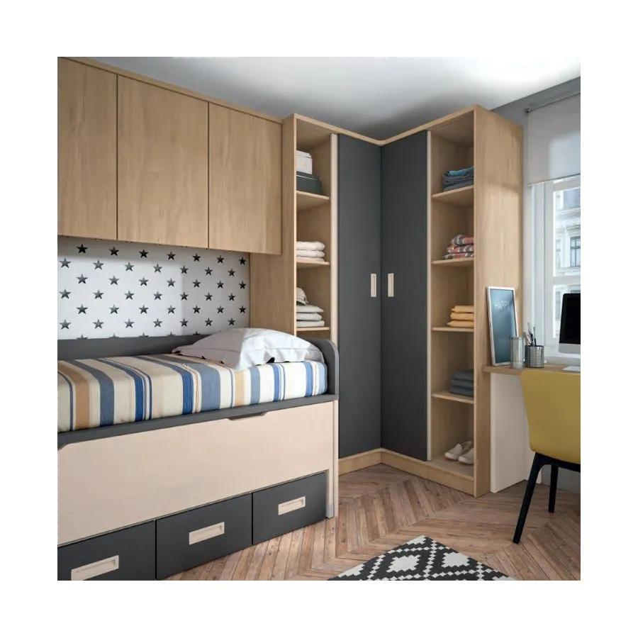 COMPOSICIÓN JUVENIL ARMARIO CORREDERA ESQUINA