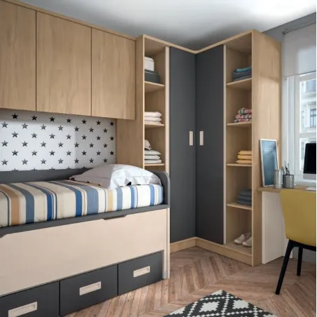 COMPOSICIÓN JUVENIL ARMARIO CORREDERA ESQUINA