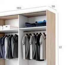 Estante para armario Lolipop puertas corredera 180 cm.