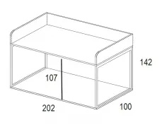 Litera baja con soporte metálico abierto 2