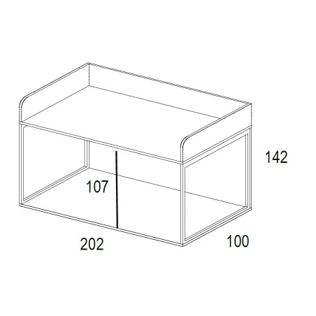Litera baja con soporte metálico abierto