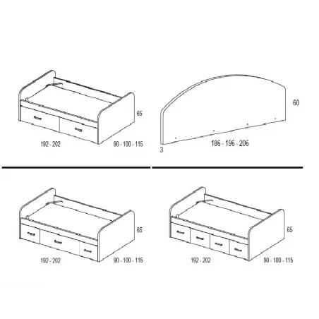 Nido con trasera forma y contenedores autocierre