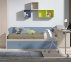 Nido con trasera alta y cajones de ruedas