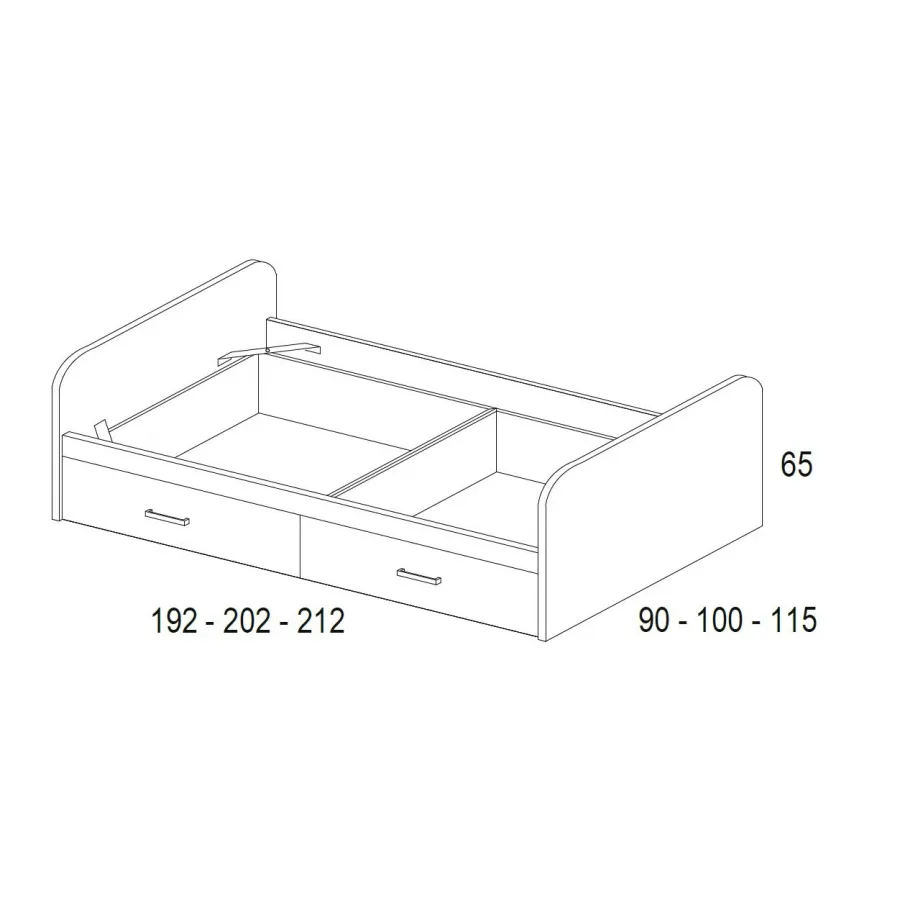 Nido con cajones de ruedas