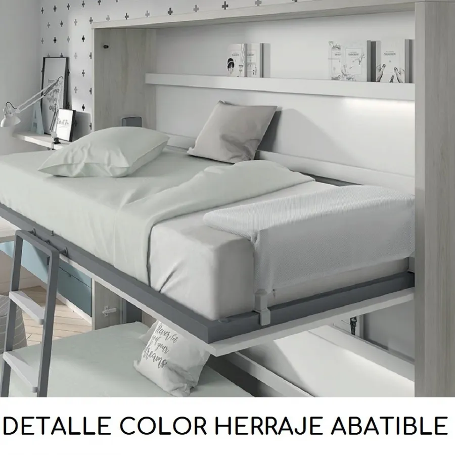 Litera abatible con altillo Muebles Ros en Mueblesguadalhorce.es
