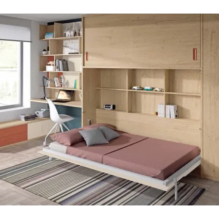 Cama abatible matrimonial con armario corredero