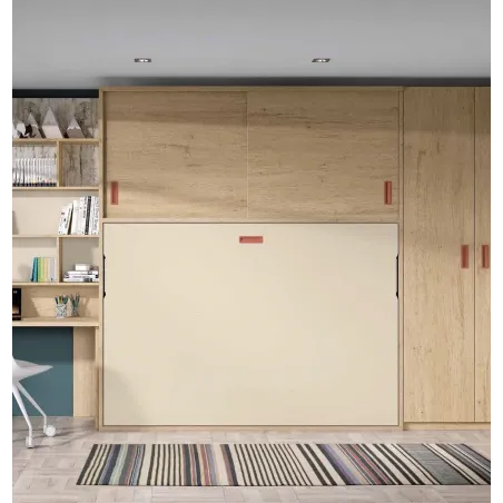 Cama abatible matrimonial con armario corredero