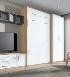 Cama abatible matrimonial con altillo 2