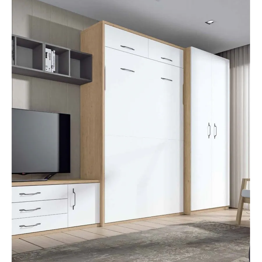 Cama abatible matrimonial con altillo