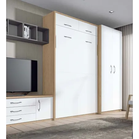 Cama abatible matrimonial con altillo