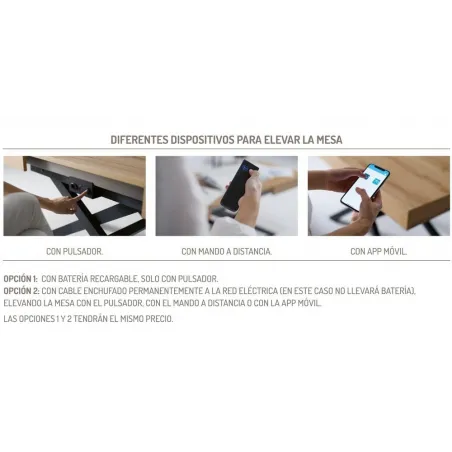 Mesa motor Long Way elevable extensible madera