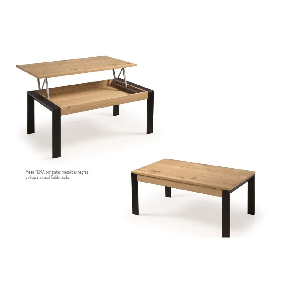 Mesa centro Tema elevable a 65 cm.
