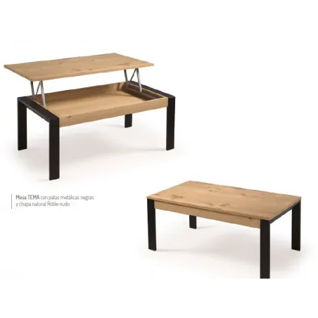 Mesa centro Tema elevable a 65 cm.