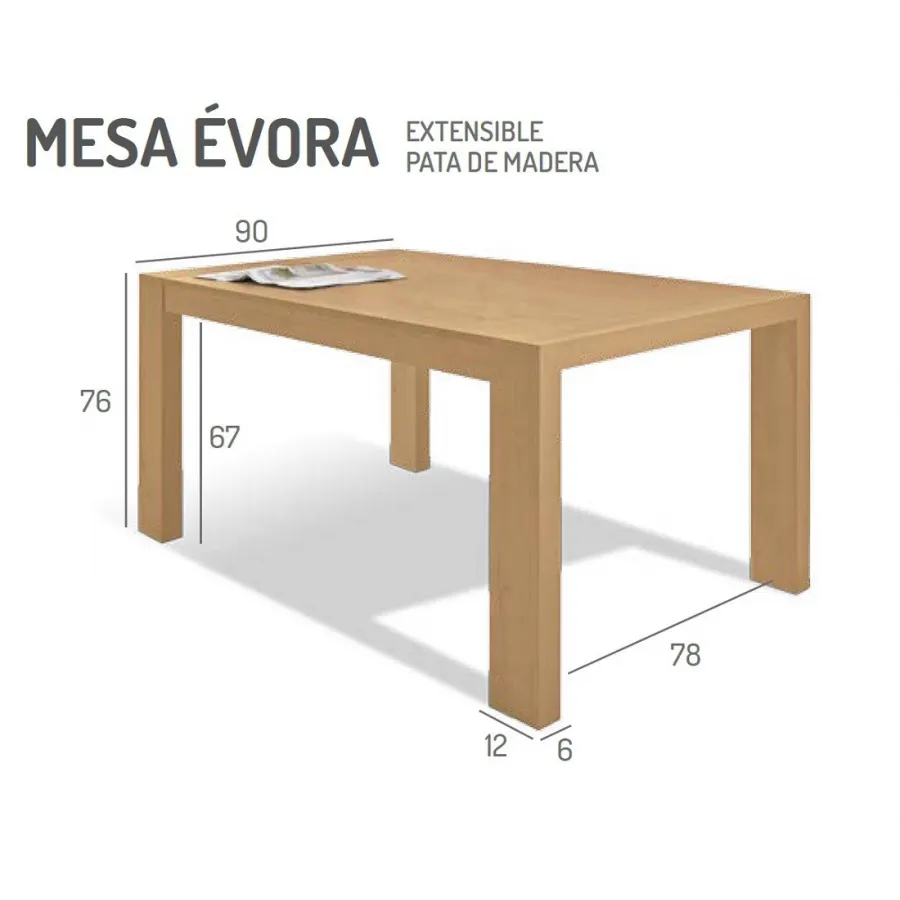 Pack mesa Évora extensible con sillas