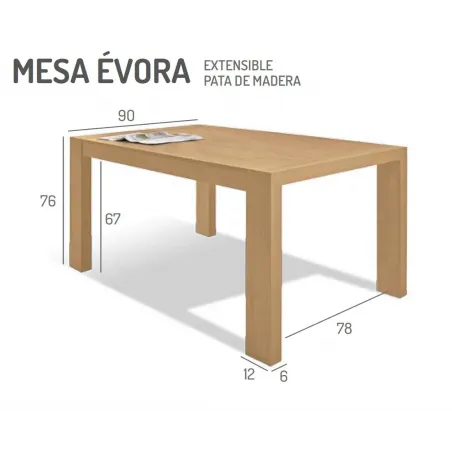 Pack mesa Évora extensible con sillas