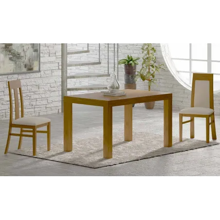 MESA COMEDOR EXTENSIBLE EN MADERA PATA 9 CON VOLTEADOR