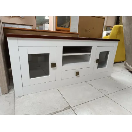 Mesa TV nogal y blanco 140 cm. última unidad