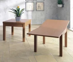 MESA COMEDOR EXTENSIBLE LIBRO EN MADERA BARNIZADA PATA RECTA