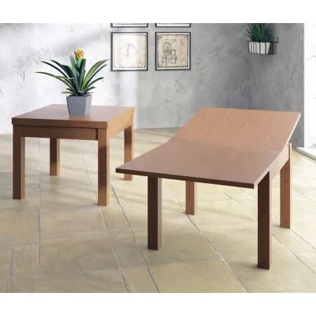 MESA COMEDOR EXTENSIBLE LIBRO EN MADERA BARNIZADA PATA RECTA