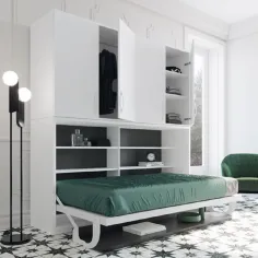 Abatible horizontal doble con escritorio y armario en MuebleDescanso El Viso Málaga