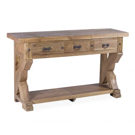 Consola madera de Teka 3 cajones